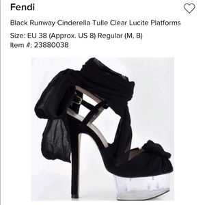 Fendi tulle, lucite platform, Indian Red heels👠